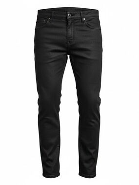 Young Republic Men's Black Straight Jeans Cotton Polyester Denim Logo Zipper